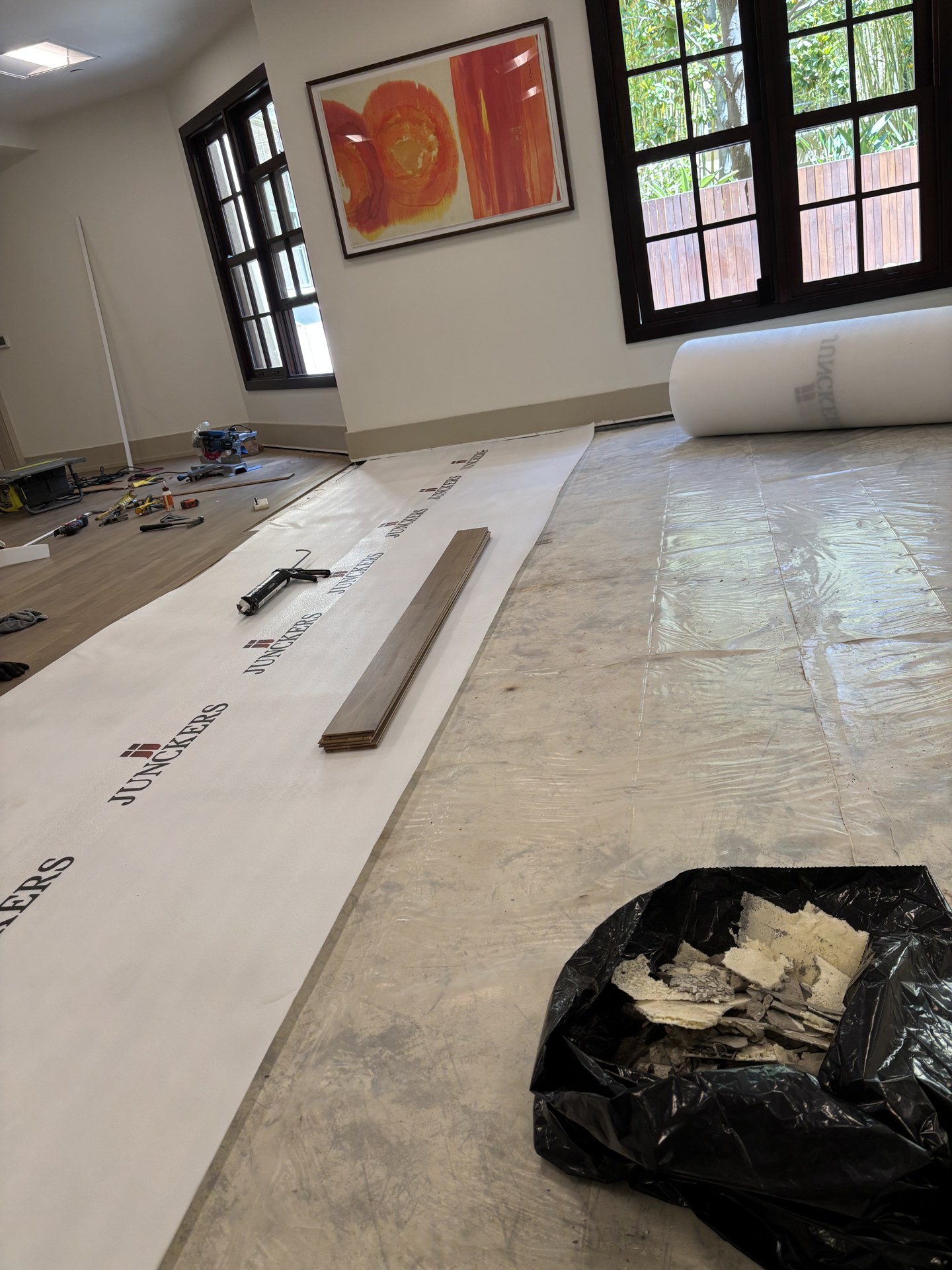 Subfloor preparation by One Way Flooring