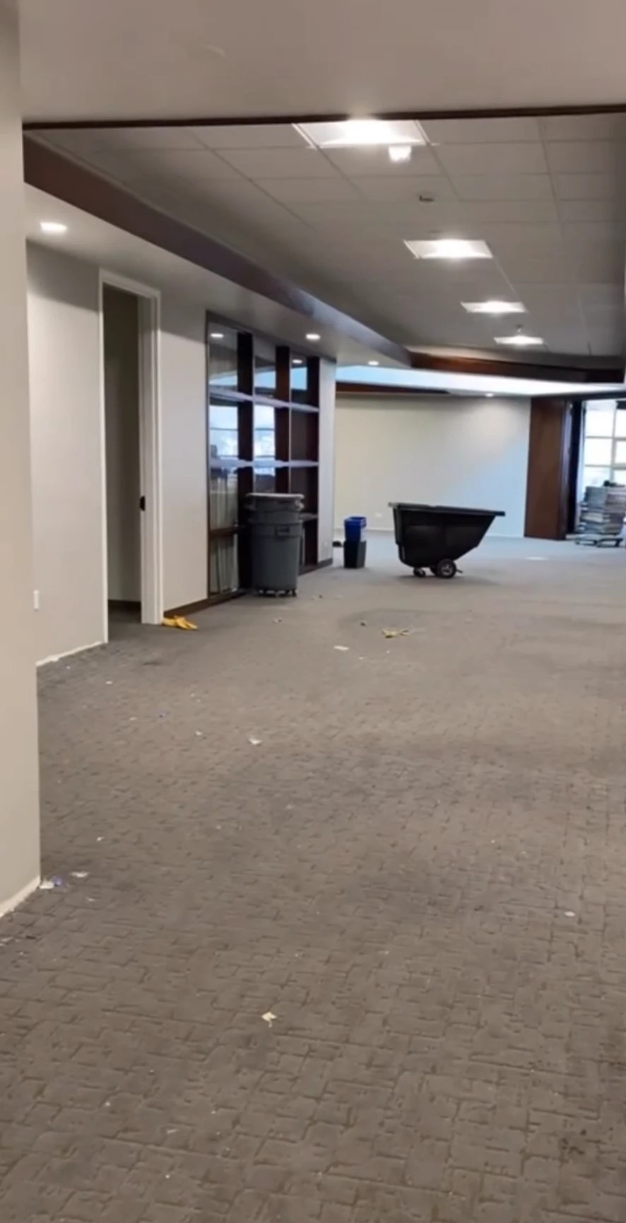 Original carpet flooring in the commercial interior